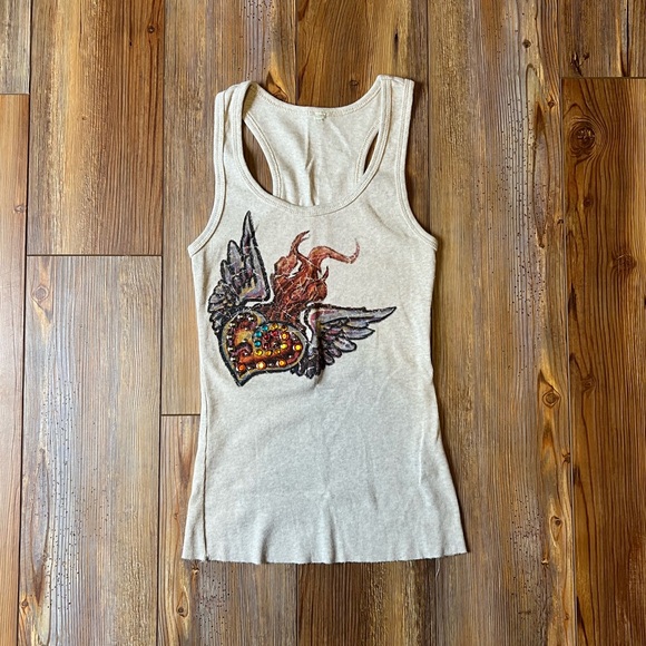 Y2K Rhinestone Grunge Tank Top - Picture 1 of 8